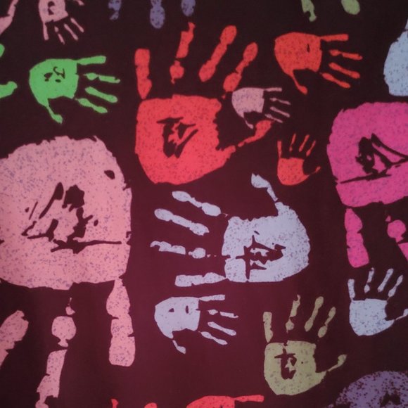Buttery Soft Colorful Hand Print High Waist Leggings - Picture 1 of 9